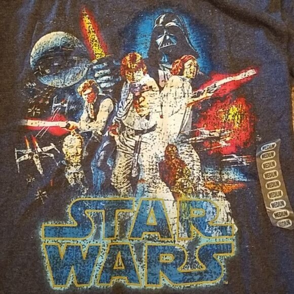 Star Wars T Shirt Tee Luke Leia Han Darth Vader New Hope Episode IV Men's SMALL - Picture 6 of 8